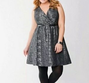 Lane Bryant Silver Metallic Dress